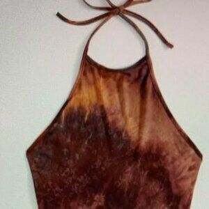 Ladies size XLarge tie dye halter knee length dress